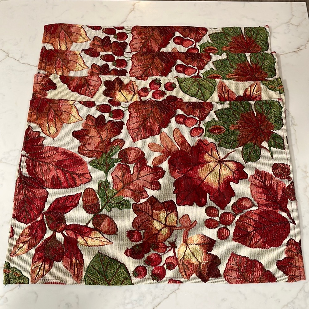 Fall Fabric Leaf Place Mats